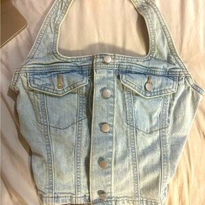 Halter denim top 🩵